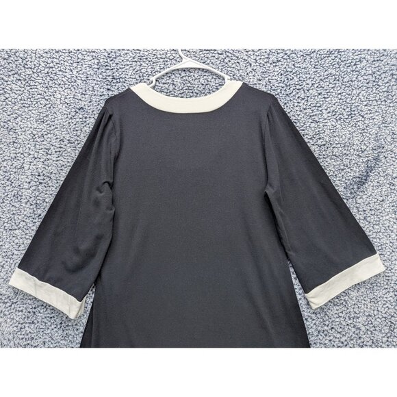 Soft Surroundings Tunic Top Size M Bishop Minimalist Art Deco Boho Office Black - Picture 5 of 12